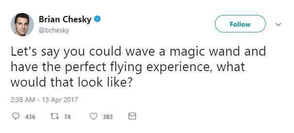 Chesky's Tweet in April 2017