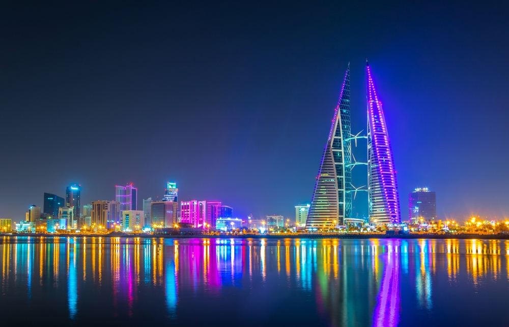Bahrain's skyline at night