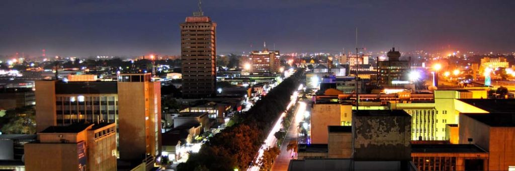 Lusaka, Zambia at night