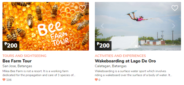 Just a couple of experiences from the Explora.ph website