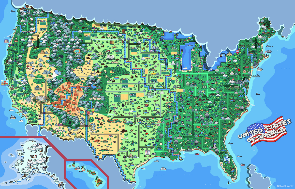 Bit of alright: Old school 8-bit maps of the USA